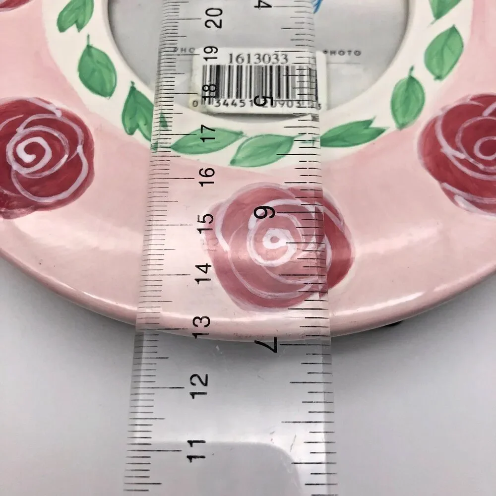 Blue Sky Round Picture Frame Pink Red Green Rose Floral 7